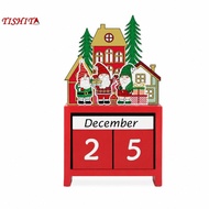 [tishita] Wooden Cyclical Advent Calendar Layered Tabletop Advent Calendar with Digit Blocks Compact