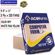 Aceform A4 9.5" x 11" Computer Form 3ply NCR Color for Dot Matrix Printer (Epson, Panasonic, Oki, Ta