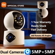 MIHOME Dual Lens CCTV Camera 360 Wifi IP Security Camera Connect to Cellphone with voice Two Direction wide angle 1080P night visionbaby Motion Detection HD 1080P wireless indoor CCTV Camera two-way audio Surveillance