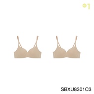 ( 1 แถม 1 ) Sabina เสื้อชั้นใน Invisible Wire (ไม่มีโครง) รุ่น Pretty Perfect รหัส SBXU8301 สีเนื้อเ