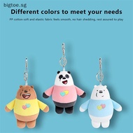 [bigtoe] Bears Keychain We Bare Bears Plush Toy Cartoon Pendant Soft Stuffed Doll Keychain Key Ring Backpack Decor Kid Gift [SG]