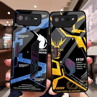 For ROG 6 Glass Case HD Painted Tempered Glass Back Cover For Asus ROG Phone 6 Casing For ROG6 ROG P