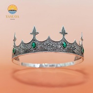 LARGLO Baroque Crown, Vintage Antique Bronze King Tiara Crown, Luxury Elegant Adjustable Shiny Ancie