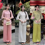 Pagoda outfit, elegant embroidered blue dharma dress - 2CE TWO SISTERS Homewear