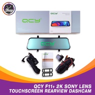 QCY F11+ 2K Sony Lens Dashcam Touch Screen Rearview Mirror Dashcam Camera WIFI for Car