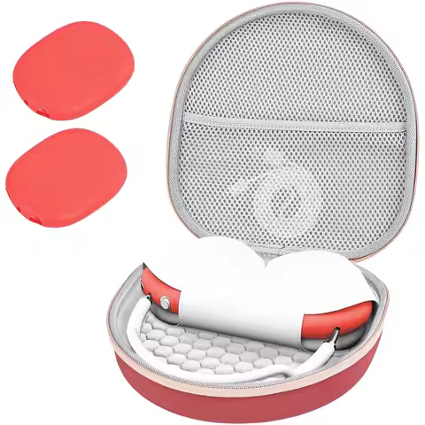 For AIRPODS Max Specific Case with EVA Frame Plush Interior and Silicone Covers for Ear Pads and Hea