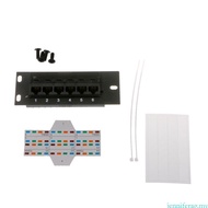jenniferag.my CAT5e 6 Port Patch Panel Supports Back CAT5e Unshielded for w Coded T568A B Wiring for