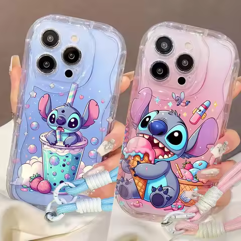 Cute Stitch Hang Strap Case For Infinix Hot 50 30i 40i 30 Play Note 30 40 50 Pro Plus GT 30 Pro Smar