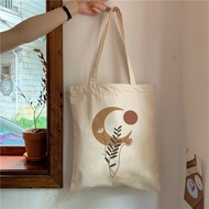 Women Plants Aesthetic Canvas Tote Bag Lady Handbag Harajuku Ulzzang Y2K Fashion Shoulder Bags Large Capacity Student Book Bag