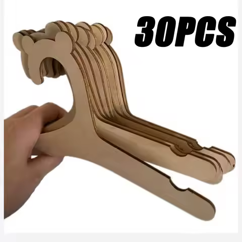 30 Pcs Baby Creative Hanger Rack Baby Wooden Clothes Hanger Home Baby Room Nursery Decor for Kids Pr
