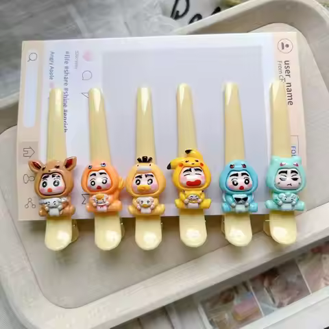 Cute Pokémon Crayon Shin-chan cartoon Duckbill Clip Milk Fufu sweet girl Bangs Straight Side Hair Ac