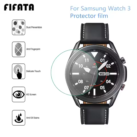 FIFATA 2Pcs Tempered Glass Film & Soft TPU Clear Screen Protector For Samsung Galaxy Watch 3 41MM 45