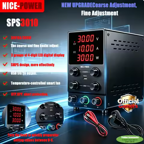 NICE-POWER 30V 10A Adjustable DC Power Supply 24V 60V 72V 120V Lab Power Supply Mobile Phone Repair 