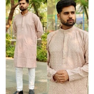 Premium Rayon Men Kurta With Embroidery And Sequin Work Together With Plain Pant