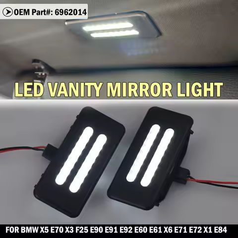 A Pair New Car LED Interior Sun Visor Vanity Mirror Lamps For BMW 3 5 Series E60 E61 E90 E91 E92 X5 