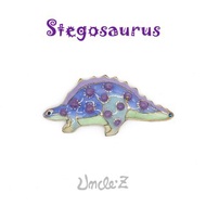 恐竜-ステゴサウルスA-の七宝焼ピンブローチ
