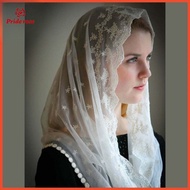 Muslim Katolik Lady Lace Shawl Sub Tudung Scarf Beige Black