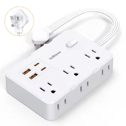 Power Strip AC Outlet USB Type C Fast Charging Multitap Universal Plug Wall Socket 0.5ft Extension C