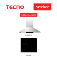 (HOOD + HOB) Tecno KA 2038 (90cm) Chimney Cooker Hood + Tecno TIH 648 (60cm ) 4-Burner Induction Hob