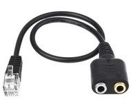 RJ9 Audio Splitter 3.5mm Adapter Mic Headset Converter for Cisco Avaya Computer Headset Telephone