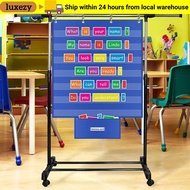 LUXEZY Standards Pocket Chart, Durable Large Classroom Pocket Chart, Educational Class Schedule Char