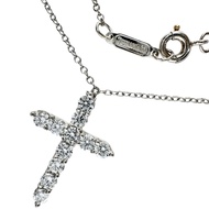 蒂芙尼 (TIFFANY&Co./Tiffany) 小十字架鑽石項鍊，Pt950 鉑金，4.0 克，44.0 厘米，女士款 [二手]