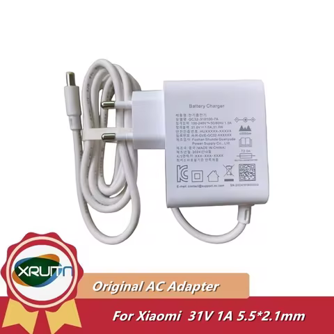 Genuine 31V 1A GC32-310100-2A GC32-310100-7A For MI Xiaomi Vacuum Cleaner AC Adapter Power Supply GC