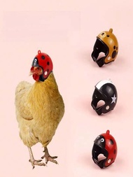 1頂有趣的雞頭盔,用於寵物安全和服裝配件,適合雞、鸚鵡、金剛鸚鵡等鳥類。