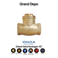 Onda Check Valve Brass 1/2" Check Valve 1/2" Onda Swing Check Valve/
