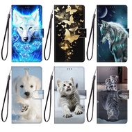 Samsung Galaxy A14 A54 A02 A02S A42 Note 20 Ultra S20 Plus FE 10 Lite A21S M51 A11 A31 A41 M31S A51 A71 Flip Painted Woof Cat Dog Butterfly Colorful Leather Magnetic Wallet Cover