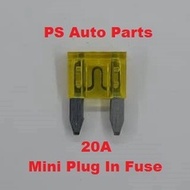 Car Fuse Blade Mini Plug in Fuse 20A - 1 Unit Mini Plug In Fuse - Yellow Car Fuse
