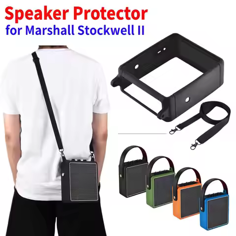 Soft Silicone Speaker Case Cover Adjustable Strap Wireless Speaker Carrying Case Shockproof Dustproo