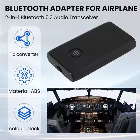Bluetooth 5.3 Adapter For Airplane To 2 Wireless Headphones, 3.5Mm Jack In-Flight Bluetooth Transmit