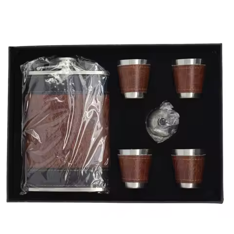 9OZ flasks Portable Flagon Hip Flask set with cups and filter for Whiskey Vodka Wine Pot Alcohol out