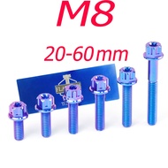 FLAWLESSTI M8x20-60 Gr5 Titanium CNC Bolts Exhaust Pipe Swingarm Front Rear Caliper Shock Bolt For S