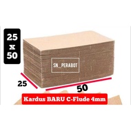 C-FLUDE 4 MM 25x50CM / 50x25 cm Cardboard Sheet 25 x 50 cm Sheet Single Wall Corrugated C FLUDE 4MM