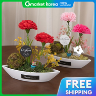 Soap Carnation Artificial Flower Pot Basic Set 19cm 2 Colors. Flower for Parents Day Teachers