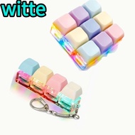 WITTE Fidget Keychain, DIY Keyboard Relief Stress Finger Keyboard Cap,  Keys Button Keycap 2/4/9 Key