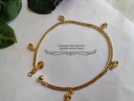 GELANG PEREMPUAN EMAS BANGKOK GELANG KAKI LOVE GELANG EMAS BANGKOK 24K COP 916GRED-A BERKUALITI GELA