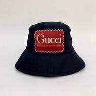 GUCCI Logo貼片 古馳棉質 漁夫帽 GG帽子 黑色 627174 男女同款