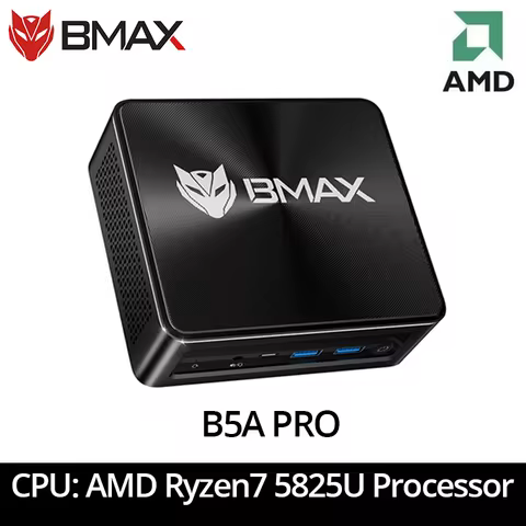 BMAX B5A Pro MINI PC AMD Ryzen7 5700U Processor AMD Radeon Graphics 16GB(Support Max 64GB) DDR4 512G