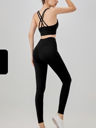 สต๊อกพร้อมส่ง) Yoga Wear Womens Sportswear Fitness Wear Gym Workout Push-Up Wear Sports Bra Leggings