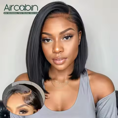 Bob Wigs Human Hair - Straight Wig 13X6 Transparent Lace Frontal Wig For Women 8-18 Inch Human Hair 