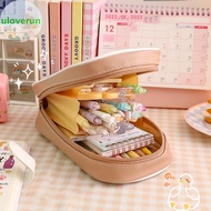 Uloverun Cute Creative Transparent Pencil Box Fashion Large-capacity Pencil Bag Student Stationery K