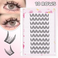 6/10Rows Self Adhesive DIY Lashes No Glue Needed Reusable Bottom Lash Cluster Eyelash Lash Extension