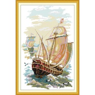 Joy Sunday Stamped Cross Stitch Ktis DMC Threads Chinese Cross Stitch Set DIY Needlework Embroidery Kit-Sail Away