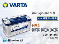 【茂勝電池】VARTA 華達 N95 EFB 595500085 支援怠速熄火系統 德國製 汽車電瓶 歐規電池 同LN5