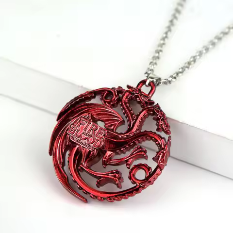 Fire and Blood House Targaryen Dragon Necklace A Song of Ice and Fire Metal Pendant Necklace for Wom