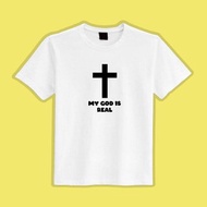 MY GOD IS REAL 十字架 基督教 衣服 T恤 白T 童裝 純棉 吸濕排汗