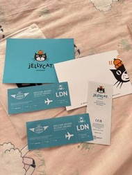 (包郵) 英國倫敦london jellycat airline Harrods jellycat+postcard flight ticket紀念版非賣品 機票 明信片